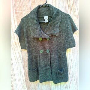 VTG Daytrip green y2K babydoll button collared Bella sweater size M